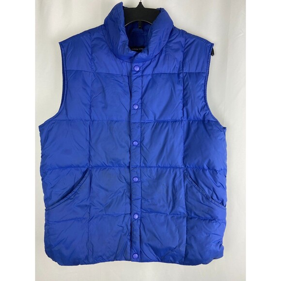 Lands' End Blue Goose Down Puffer Vest Men's Medium 38-40 with Stains - Picture 1 of 9